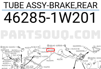 Nissan 462851W201 TUBE ASSY-BRAKE,REAR