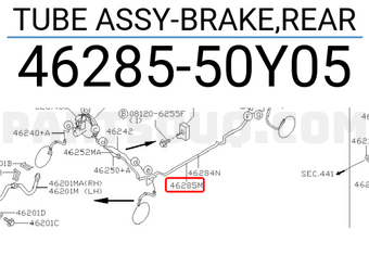 Nissan 4628550Y05 TUBE ASSY-BRAKE,REAR