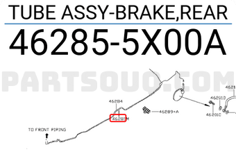 Nissan 462855X00A TUBE ASSY-BRAKE,REAR