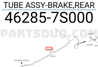 Nissan 462857S000 TUBE ASSY-BRAKE,REAR