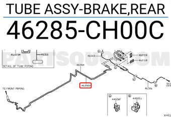 Nissan 46285CH00C TUBE ASSY-BRAKE,REAR