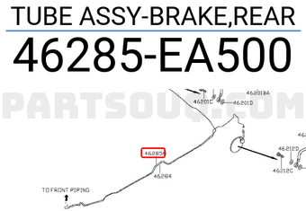 Nissan 46285EA500 TUBE ASSY-BRAKE,REAR