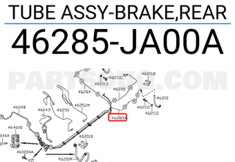 Nissan 46285JA00A TUBE ASSY-BRAKE,REAR