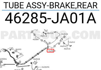 Nissan 46285JA01A TUBE ASSY-BRAKE,REAR