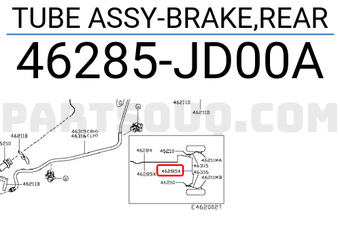 Nissan 46285JD00A TUBE ASSY-BRAKE,REAR