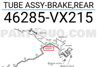 Nissan 46285VX215 TUBE ASSY-BRAKE,REAR