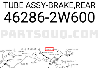 Nissan 462862W600 TUBE ASSY-BRAKE,REAR