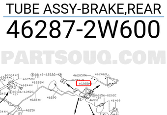 Nissan 462872W600 TUBE ASSY-BRAKE,REAR
