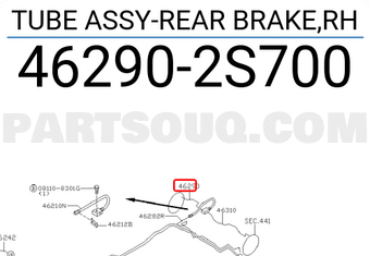 Nissan 462902S700 TUBE ASSY-REAR BRAKE,RH