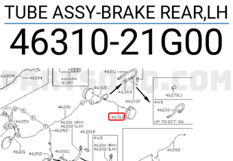 Nissan 4631021G00 TUBE ASSY-BRAKE REAR,LH