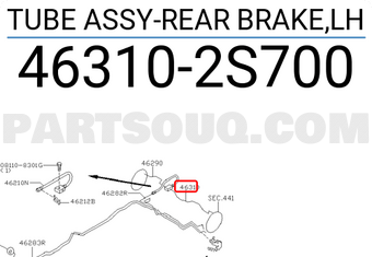 Nissan 463102S700 TUBE ASSY-REAR BRAKE,LH