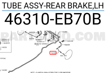 Nissan 46310EB70B TUBE ASSY-REAR BRAKE,LH