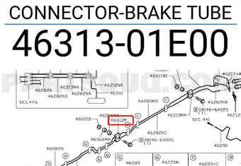Nissan 4631301E00 CONNECTOR-BRAKE TUBE