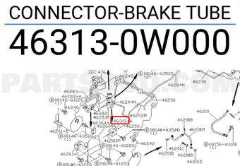 Nissan 463130W000 CONNECTOR-BRAKE TUBE