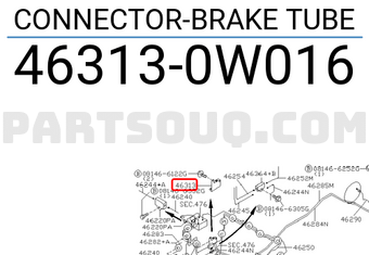 Nissan 463130W016 CONNECTOR-BRAKE TUBE