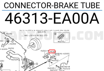Nissan 46313EA00A CONNECTOR-BRAKE TUBE