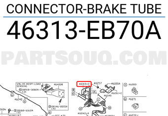 Nissan 46313EB70A CONNECTOR-BRAKE TUBE