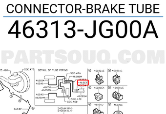 Nissan 46313JG00A CONNECTOR-BRAKE TUBE