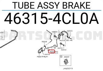 Nissan 463154CL0A TUBE ASSY BRAKE