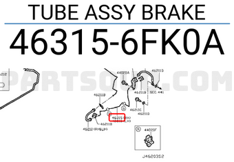 Nissan 463156FK0A TUBE ASSY BRAKE
