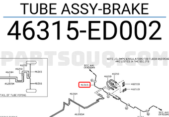 Nissan 46315ED002 TUBE ASSY-BRAKE
