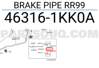 Nissan 463161KK0A BRAKE PIPE RR99