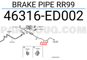 Nissan 46316ED002 BRAKE PIPE RR99