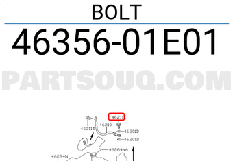 Nissan 4635601E01 BOLT