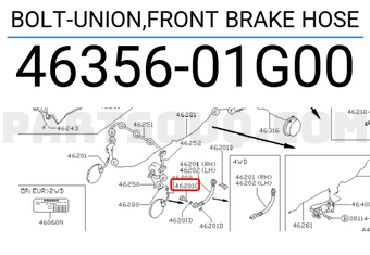 Nissan 4635601G00 BOLT-UNION,FRONT BRAKE HOSE