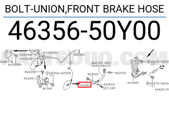 Nissan 4635650Y00 BOLT-UNION,FRONT BRAKE HOSE