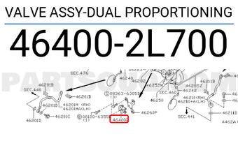 Nissan 464002L700 VALVE ASSY-DUAL PROPORTIONING