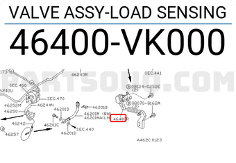 Nissan 46400VK000 VALVE ASSY-LOAD SENSING