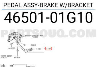 Nissan 4650101G10 PEDAL ASSY-BRAKE W/BRACKET