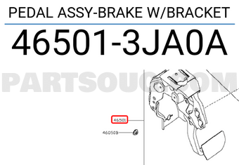 Nissan 465013JA0A PEDAL ASSY-BRAKE W/BRACKET