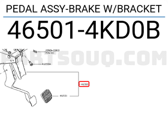 Nissan 465014KD0B PEDAL ASSY-BRAKE W/BRACKET