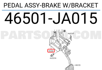 Nissan 46501JA015 PEDAL ASSY-BRAKE W/BRACKET