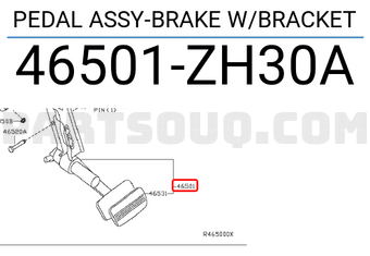Nissan 46501ZH30A PEDAL ASSY-BRAKE W/BRACKET