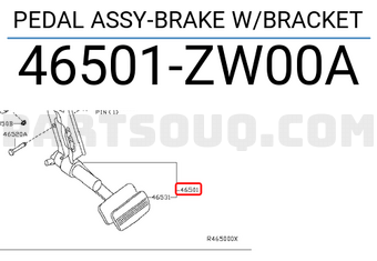 Nissan 46501ZW00A PEDAL ASSY-BRAKE W/BRACKET