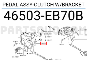 Nissan 46503EB70B PEDAL ASSY-CLUTCH W/BRACKET