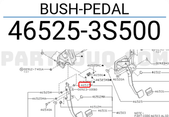 Nissan 465253S500 BUSH-PEDAL