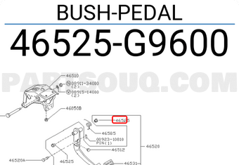 Nissan 46525G9600 BUSH-PEDAL