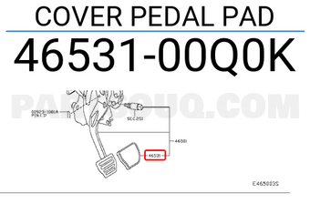 Nissan 4653100Q0K COVER PEDAL PAD