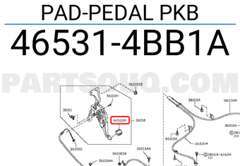 Nissan 465314BB1A PAD-PEDAL PKB