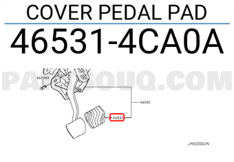 Nissan 465314CA0A COVER PEDAL PAD