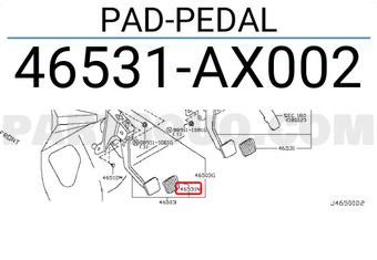 Nissan 46531AX002 PAD-PEDAL