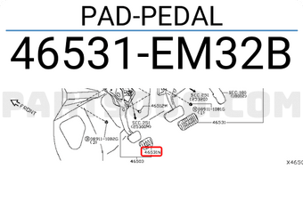 Nissan 46531EM32B PAD-PEDAL