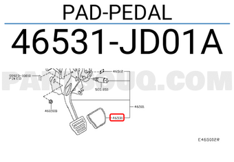 Nissan 46531JD01A PAD-PEDAL