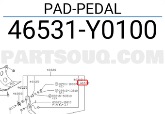 Nissan 46531Y0100 PAD-PEDAL
