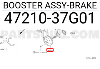 Nissan 4721037G01 BOOSTER ASSY-BRAKE