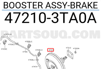 Nissan 472103TA0A BOOSTER ASSY-BRAKE
